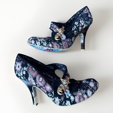 Irregular Choice Mutiny Cat Kitten Heels Size UK 3.5 EUR 36 Floral Funky