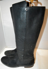Tommy Hilfiger Billie 20C Black Leather Riding Style Boots UK 6.5 wide calf 16"