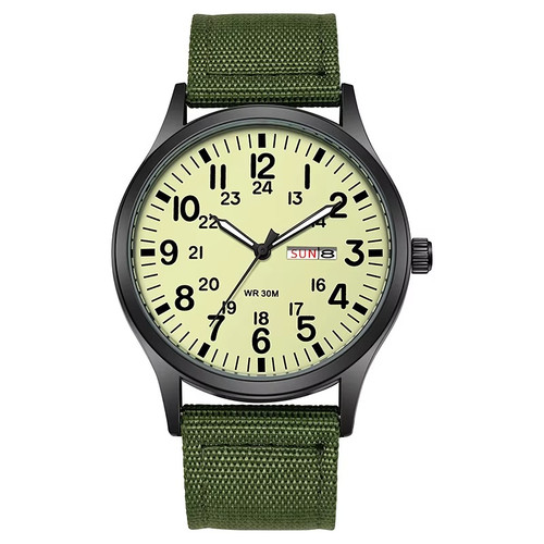 Mens quartz wrist watch canvas - wrist,