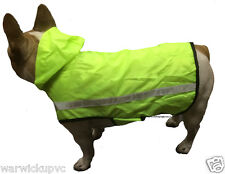 Dog Rain Coat Light weight hi yellow viz dog coat jacket reflective XS to S/Med