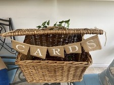 Vintage Basket Hamper Wedding post box  Decoration Cards Hessian Bunting
