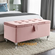 Ottoman Storage Box Cube Design In Velvet Blanket Toy Box Pouffe Bench Footstool
