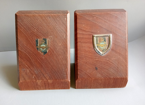 Vintage wooden bookends - vintage,