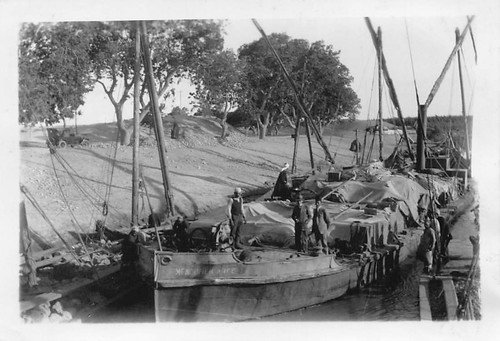 Men working cargo barge cairo - men,
