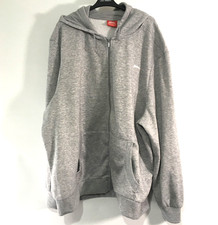 VGC Slazenger Mens Fleece Zipped Hoodie Light Grey Hooded Sweatshirt Sweater 4XL