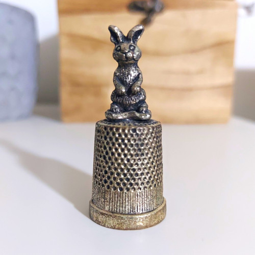 Pewter sewing thimble - sewing,