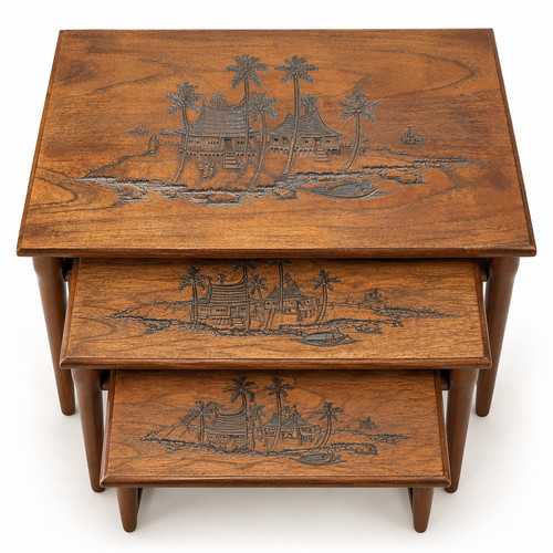 Vintage indonesian carved - indonesian,