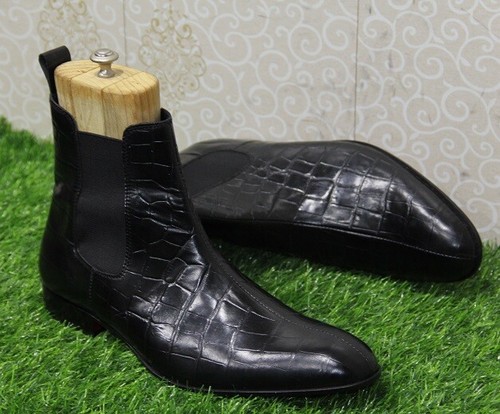 Handmade mens black crocodile - handmade,
