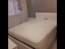 Faux leather king size bed with Mattress and 2 matching side tables