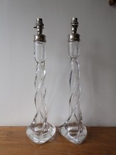 Pair of Laura Ashley twist glass table lamp's