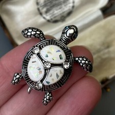 Vintage Style Little Baby Turtle Tortoise Brooch Aquatic Ocean Underwater Marine