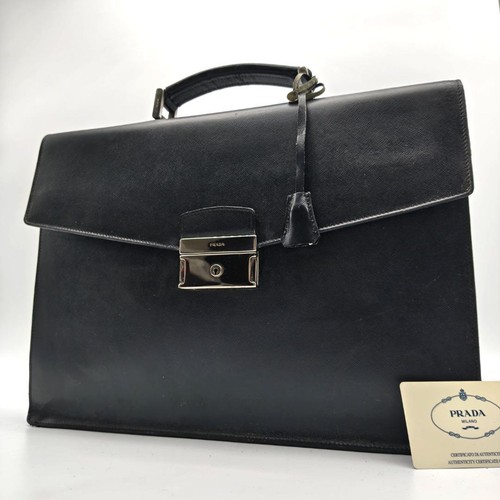Prada briefcase black all - prada,