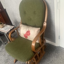 Wooden Rocking Chair With Removable Cushions