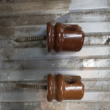 Vintage  TELEGRAPH / TELEPHONE  Ceramic Insulator  5" Long ( With Screw ) 2" Dia