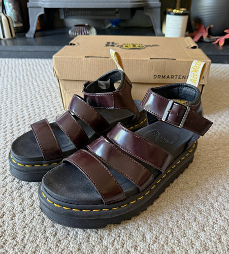 Martens red leather - dr.,