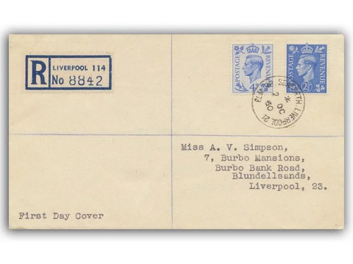 1950 light ultramarine fdc - 1950, 4d
