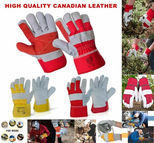 Red grey leather gardening - red,