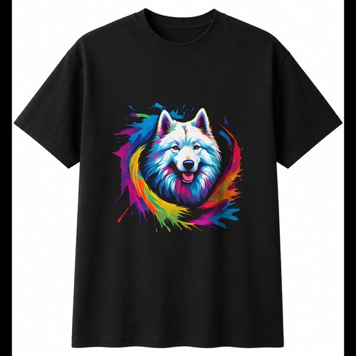 Colourful samoyed torn mens - torn,