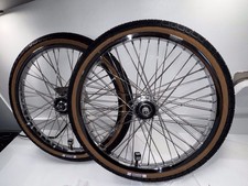 Stunning Old School BMX Wheels Araya 48 Spoke Peregrine Hubs Hutch Tyres Caps