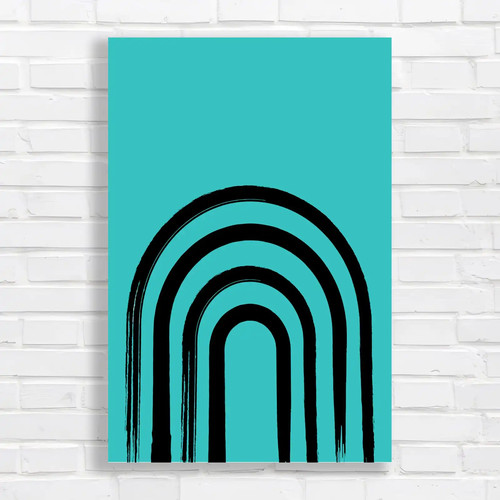 Abstract arches teal - abstract, canvas