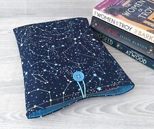 Handmade Book Sleeve Cover Pouch Padded Protector Constellations Stars Fabric