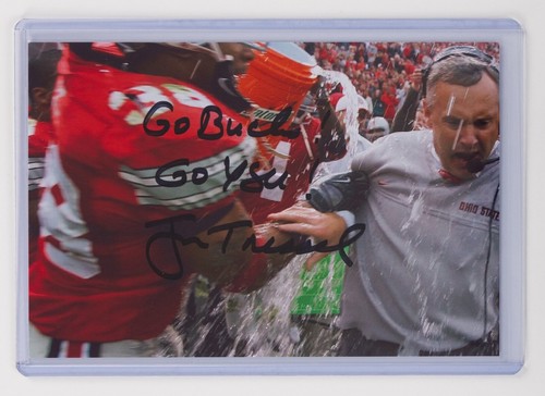 Jim tressel signed 4x6 - signed,