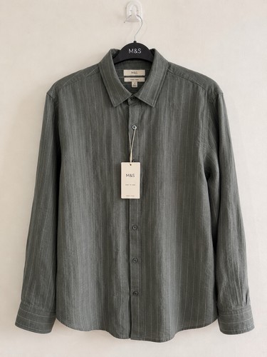 Pure linen 100 shirts men - linen, m&s
