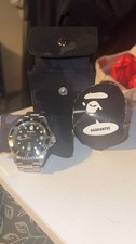 Bape a Bathing Ape Type 1 Bapex Watch Silver/Green
