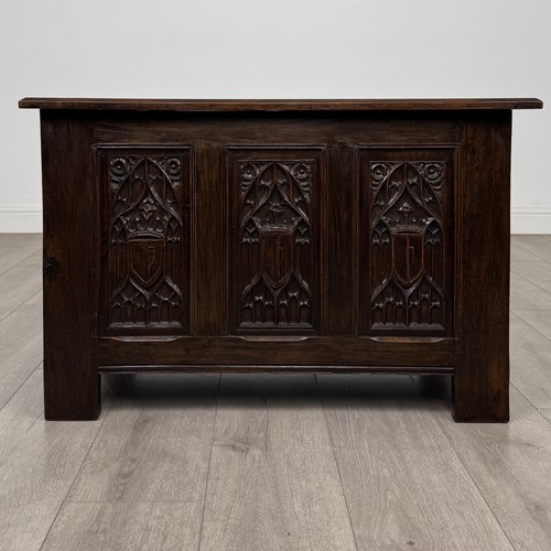 Antique oak blanket box - oak, |
