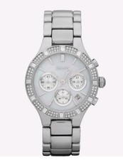 DKNY Chambers Chronograph NY-8507 Ladies Watch, Silver Tone, Longlife Bttry. 