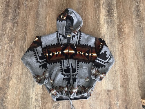 Vtg alpaca handwoven hooded - handwoven,