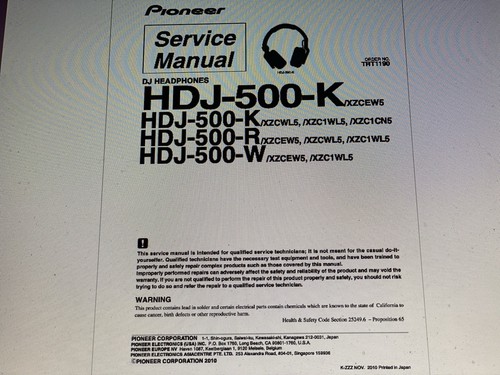 Pioneer hdj 500 - pioneer, service