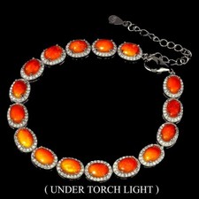 Silver Bracelet Fire Opal