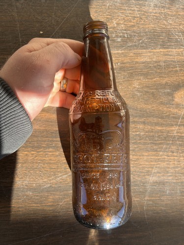Brown root beer bottle - brown, 12