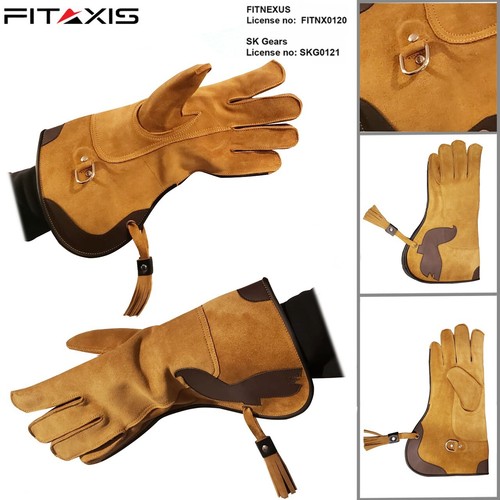 Falconry glove double - glove, skinned
