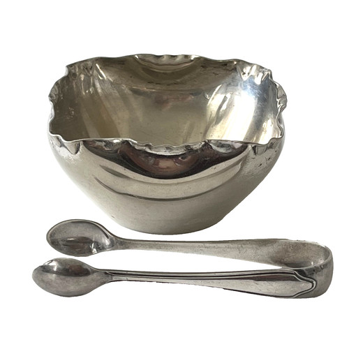 Silver sugar bowl dish - bowl,