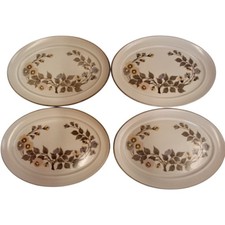Denby Floral Oval Steak Plates Set of 4 Stoneware Vintage Tableware