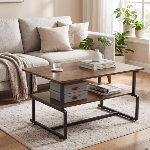 Tier industrial coffee table - 2-tier,