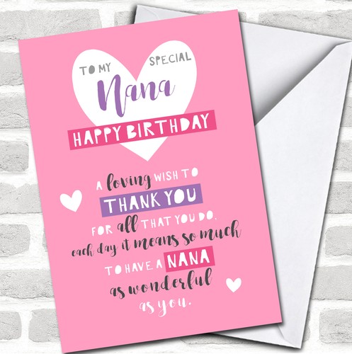 Nana birthday poem thank - birthday, you