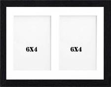 Black Multi Aperture Collage Photo Frames Picture Frame With White Mount 23 Size