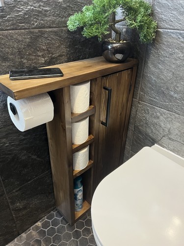 Rustic wood toilet - rustic, paper