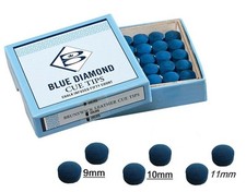 Blue Diamond BRUNSWICK Leather Glue Cue Tips for Snooker Pool Cues 9mm 10mm 11mm