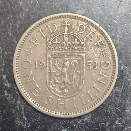 1953 one shilling coin - 1953,