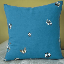 Cushion Covers Blue Shabby Chic Floral Delicate Garden 18 x 18" Inch 45 x 45 cm