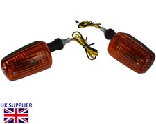 Motorbike Indicators Turn Signals Blinkers Flashers Lights Lamps Black PAIR
