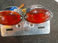 TWIN CATSEYE REAR CUSTOM TAIL LIGHT NUMBER PLATE ILLUMINATION  BC5721 EX DISPLAY
