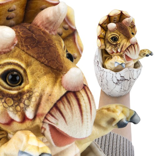 Triceratops egg hand puppet - triceratops,