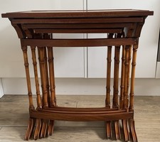 High Quality Bradley Yew Wood Nest Of Four Side Coffee, Wine Tables