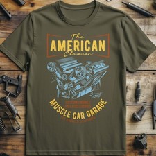 American Classic Muscle Car Garage T-shirt Cars & Petrol Heads Tees & T-Shirts