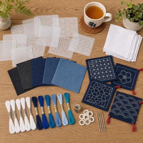 Sashiko stencil kit 45pcs - kit,